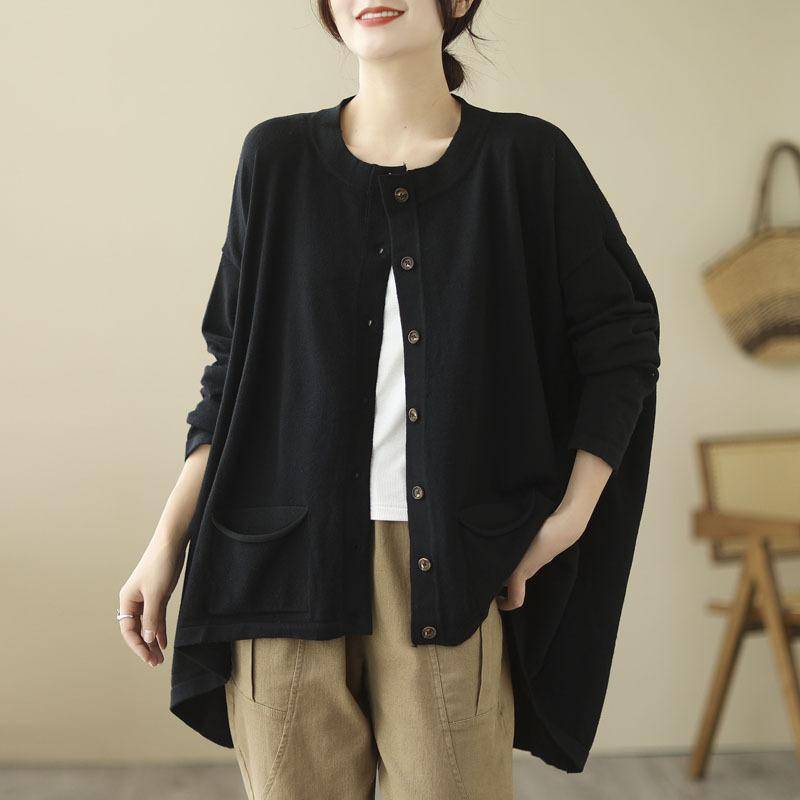 Pullover Lange Plus Größe Herbst Große T-shirt Frauen Super Volle Hülse Lose Weiß Fledermaus T-shirt One Size schwarz von Joom DACH