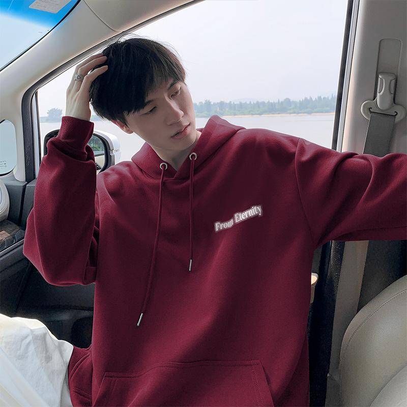 Pullover mit Buchstabenaufdruck Jungen Herbst Neu Trendmarke Locker Kapuzenjacke XXXL bordeaux von Joom DACH