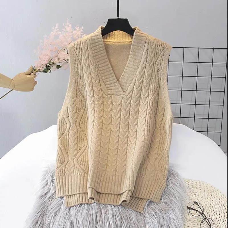 Pulloverweste Damen Strickpullover Frühling und Herbst Lose Koreanische Version des neuen wilden Lazy Style Ärmellose Student Oberbekleidung Weste S Pulloverweste Damen Strickpullover Frühling und Herbst Lose Koreanische Version des neuen wilden Lazy Style Ärmellose Student Oberbekleidung Weste S von Joom DACH
