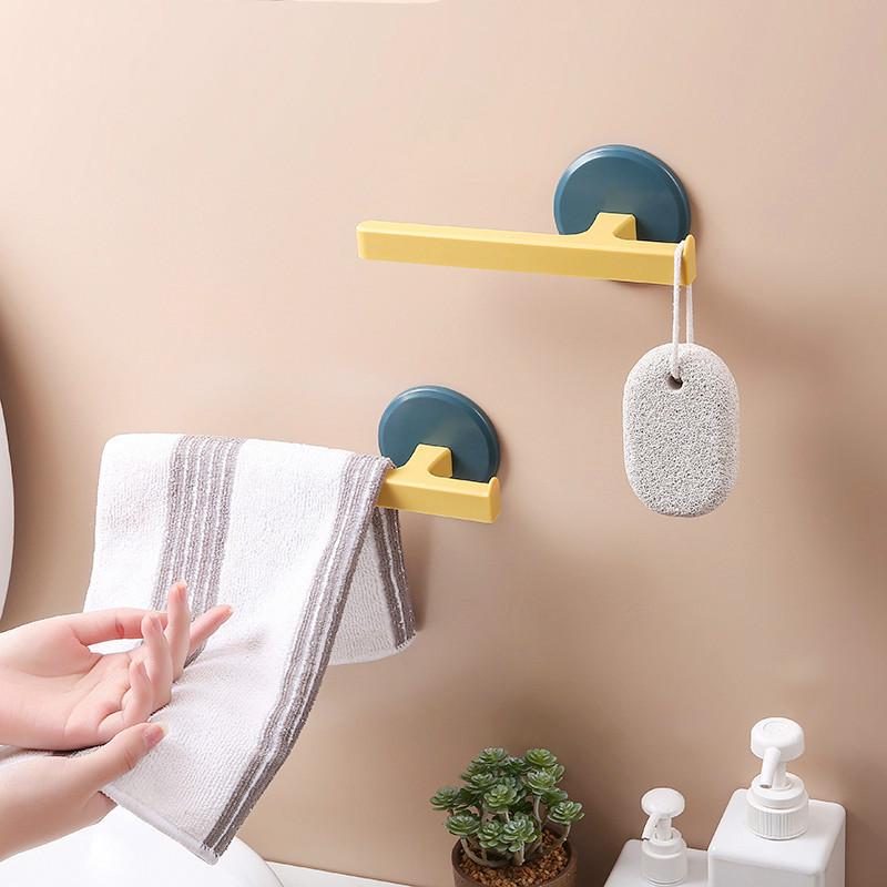 Punch-Free Badezimmer Haken Handtuch Bar Wand montiert selbstklebende Rack Badezimmer Zubehör einfache Handtuch schwarz von Joom DACH