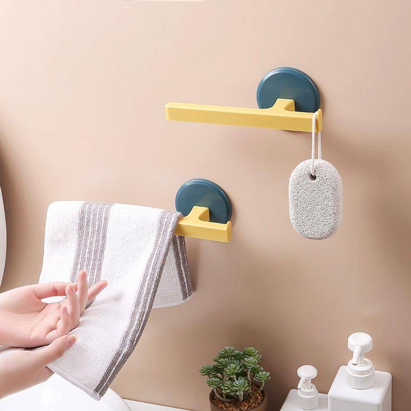 Punch-Free Badezimmer Haken Handtuch Bar Wand montiert selbstklebende Rack Badezimmer Zubehör einfache Handtuch schwarz von Joom DACH