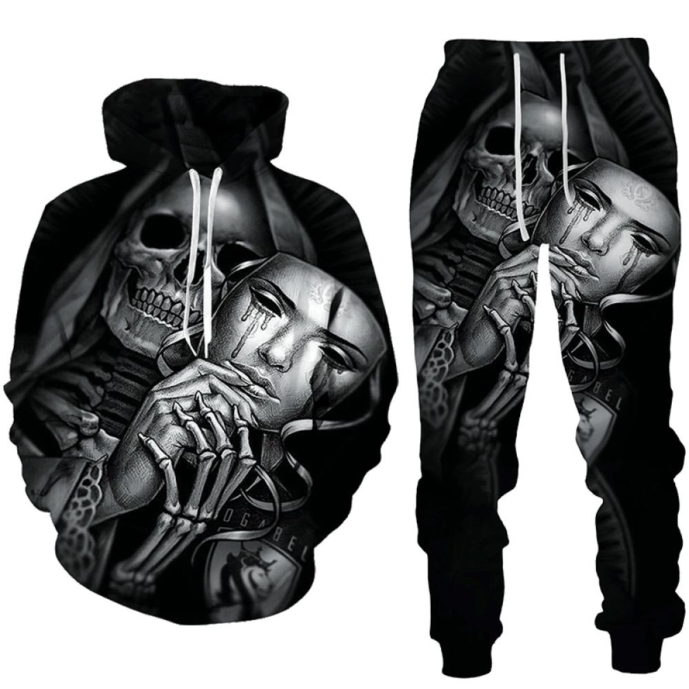 Punk 3D Schädel Gedruckt Hoodies Hosen Anzüge Coole Herren Damen Mode Frühling Herbst Casual Pullover Sweatshirts Sets Street Style XL Punk 3D Schädel Gedruckt Hoodies Hosen Anzüge Coole Herren Damen Mode Frühling Herbst Casual Pullover Sweatshirts Sets Street Style XL von Joom DACH