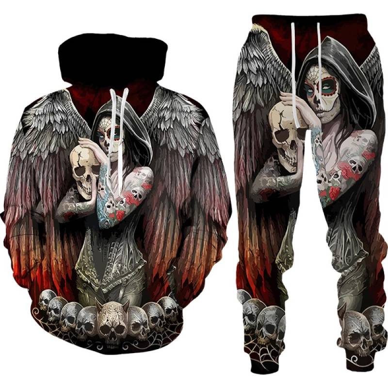 Punk 3D Schädel Gedruckt Hoodies Hosen Anzüge Coole Herren Damen Mode Frühling Herbst Casual Pullover Sweatshirts Sets Street Style XXL Punk 3D Schädel Gedruckt Hoodies Hosen Anzüge Coole Herren Damen Mode Frühling Herbst Casual Pullover Sweatshirts Sets Street Style XXL von Joom DACH