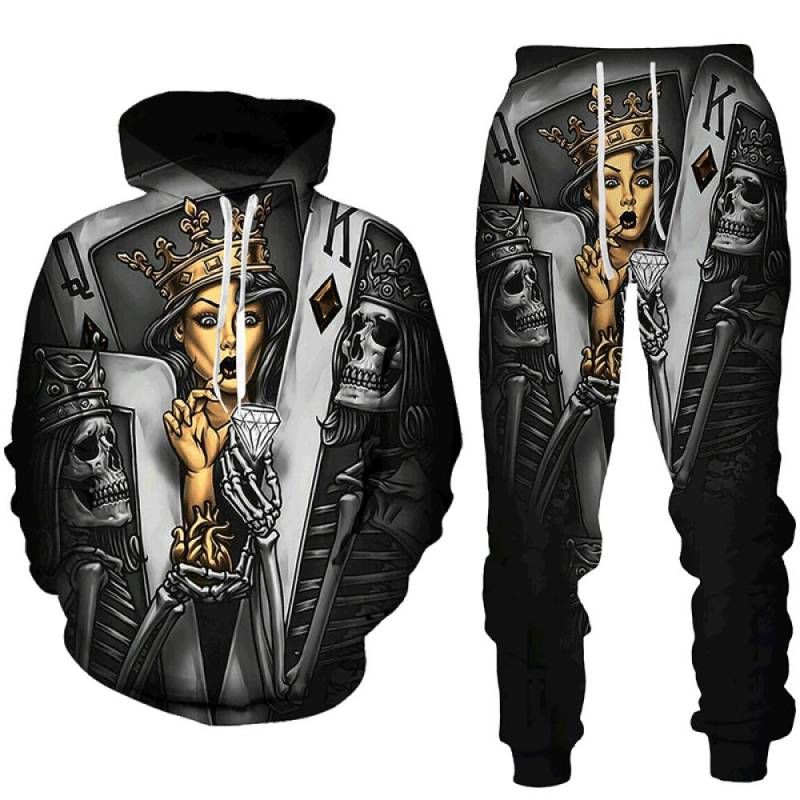 Punk 3D Schädel Gedruckt Hoodies Hosen Anzüge Coole Herren Damen Mode Frühling Herbst Casual Pullover Sweatshirts Sets Street Style XXL Punk 3D Schädel Gedruckt Hoodies Hosen Anzüge Coole Herren Damen Mode Frühling Herbst Casual Pullover Sweatshirts Sets Street Style XXL von Joom DACH