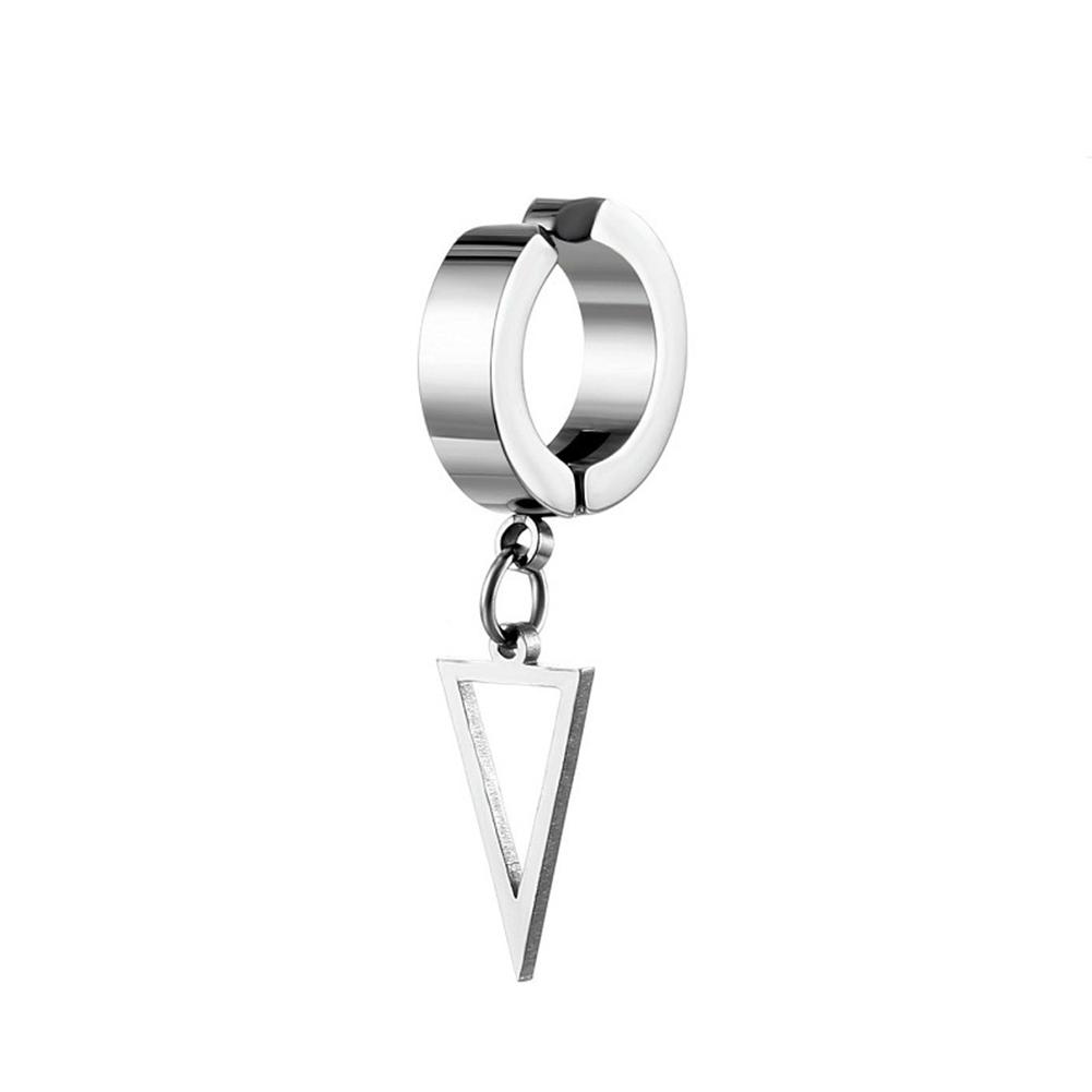Punk Edelstahl Ohrclip Unisex Hip Hop Ohrring Manschette für Männer Frauen Gothic Stil Piercing Gefälschte Ohr Schmuck Zubehör Temperament Party Geschenke Triangle silber von Joom DACH