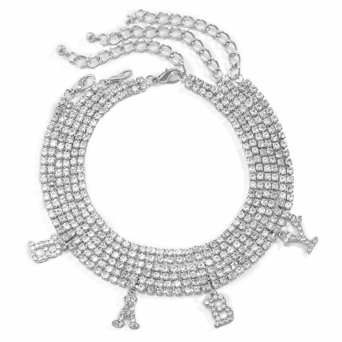 Punk Mehrlagige Schloss Schlangenketten Fußkette Für Frauen Trend Legierung Quaste Strass Fußkettchen Fußarmband Strand Schmuck 22cm von Joom DACH