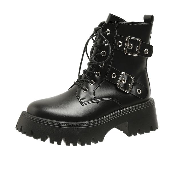 Punk Metall Schnalle Plattform Stiefel Frauen PU Leder Chunky Heels Stiefeletten Frau Herbst Spitze Up Dicken Boden Gothic Schuhe 39 schwarz Punk Metall Schnalle Plattform Stiefel Frauen PU Leder Chunky Heels Stiefeletten Frau Herbst Spitze Up Dicken Boden Gothic Schuhe 39 schwarz von Joom DACH