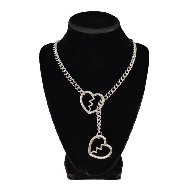 Punk Rock Übertreiben Persönlichkeit Herz O-Ring Slip Kette Für Frauen Mädchen Einfache Vielseitige Lange Halskette Schmuck Zubehör Geschenk von Joom DACH