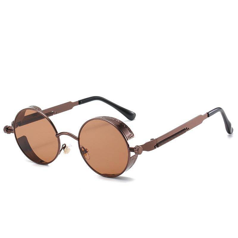 Punk Steam Sonnenbrille für Männer Vintage Brille Unisex klassische runde Rahmen Brille braun von Joom DACH