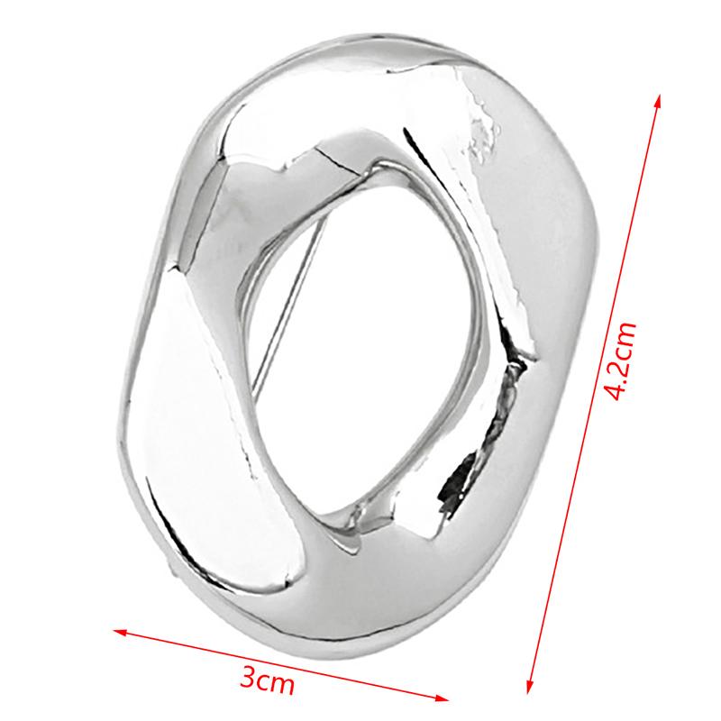 Punk Stil Broschen Unisex Frauen Geometrie Heben Metall Hard Rock Stil Party Pins 3*4.2cm silber von Joom DACH