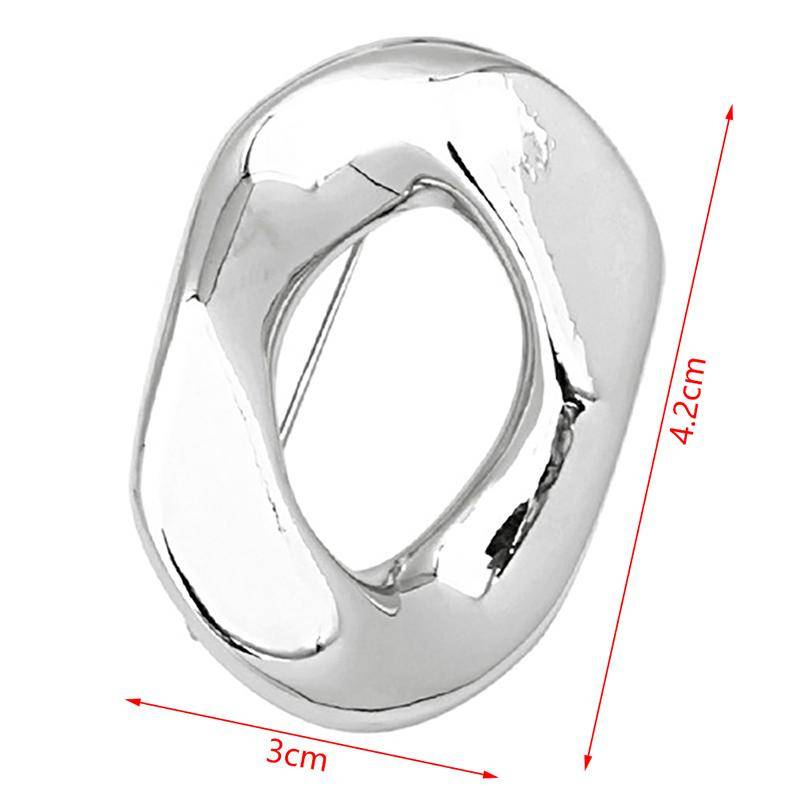 Punk Stil Broschen Unisex Frauen Geometrie Heben Metall Hard Rock Stil Party Pins 3*4.2cm silber von Joom DACH