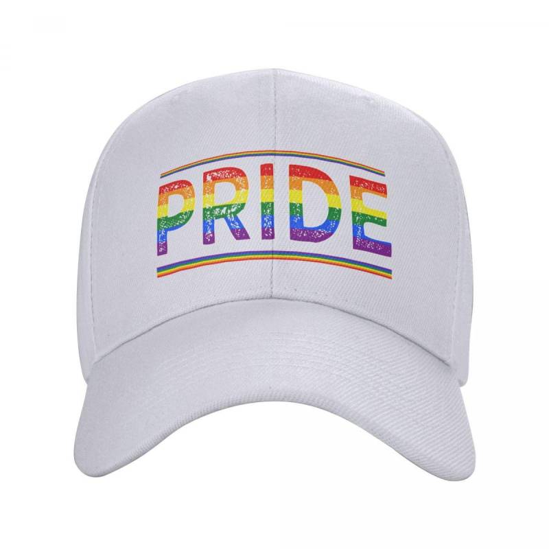 Punk Unisex Regenbogen LGBT Pride Print Baseball Cap Erwachsene Homosexuell Lesben Verstellbare Papa Hut Frauen Unisex Sonnenschutz Snapback Caps Adjustable Cap von Joom DACH