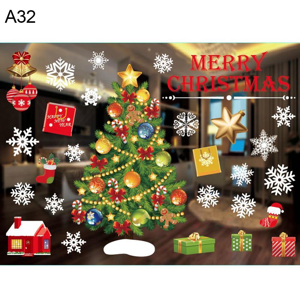 Puntos Home Weihnachtsdekoration, Wand, Fenster, Glas, Weihnachtsaufkleber, Aufkleber, Aufnäher, Dekor A32 von Joom DACH