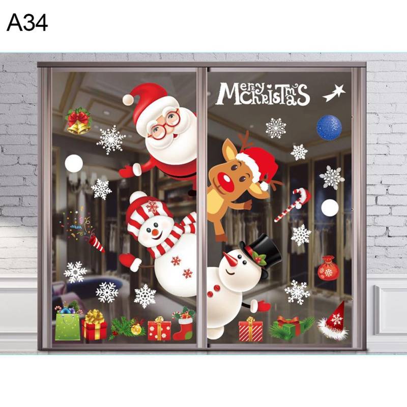 Puntos Home Weihnachtsdekoration, Wand, Fenster, Glas, Weihnachtsaufkleber, Aufkleber, Aufnäher, Dekor A34 von Joom DACH