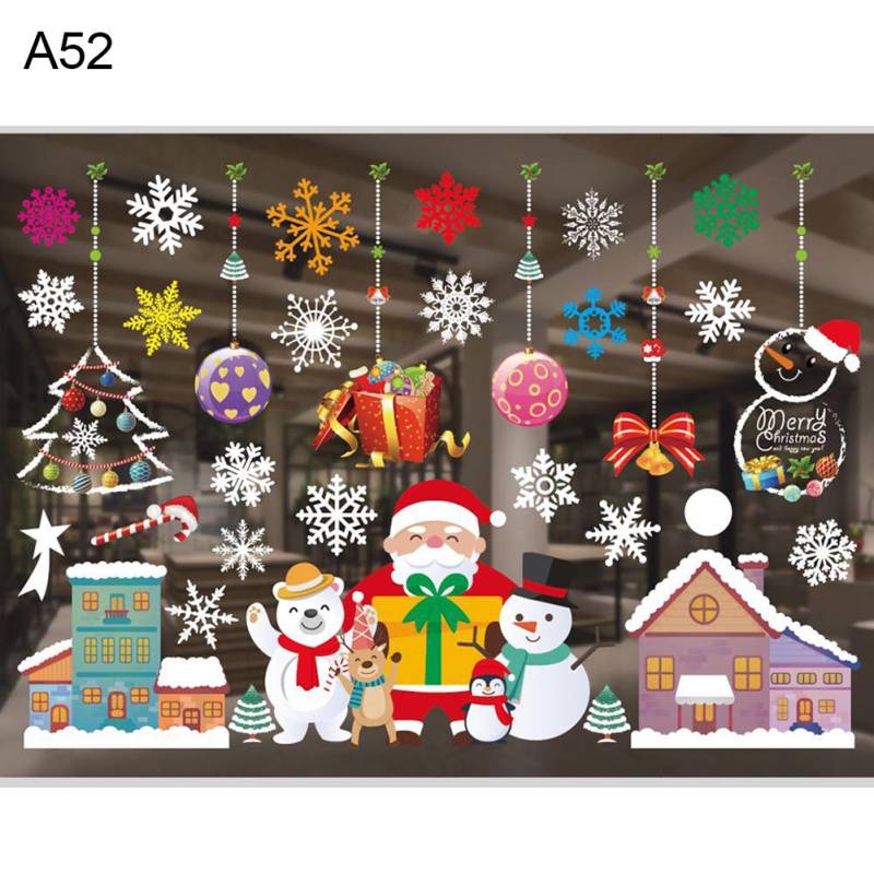 Puntos Home Weihnachtsdekoration, Wand, Fenster, Glas, Weihnachtsaufkleber, Aufkleber, Aufnäher, Dekor A52 von Joom DACH