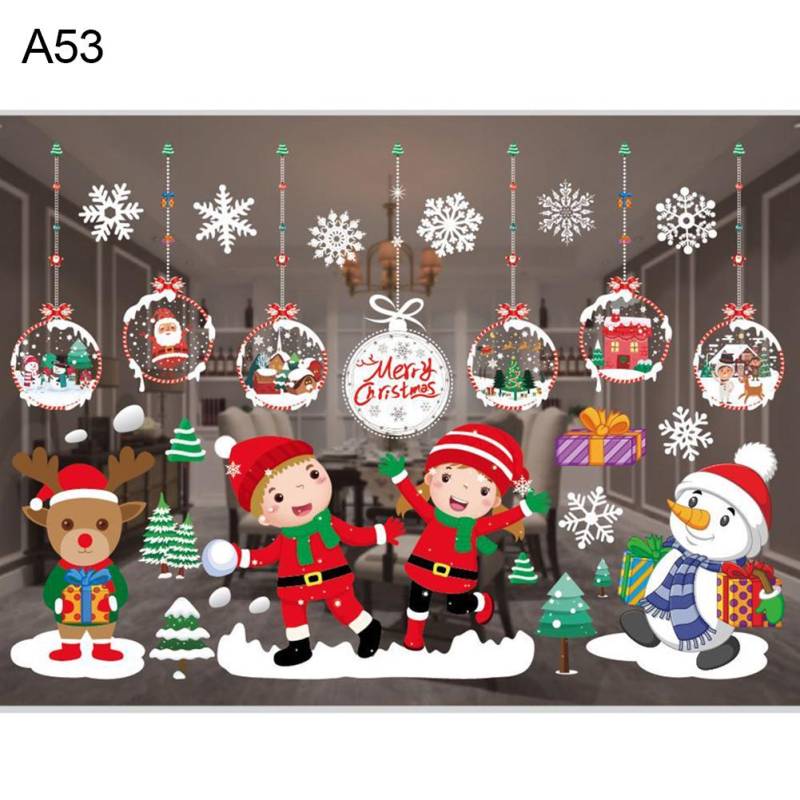 Puntos Home Weihnachtsdekoration, Wand, Fenster, Glas, Weihnachtsaufkleber, Aufkleber, Aufnäher, Dekor A53# von Joom DACH