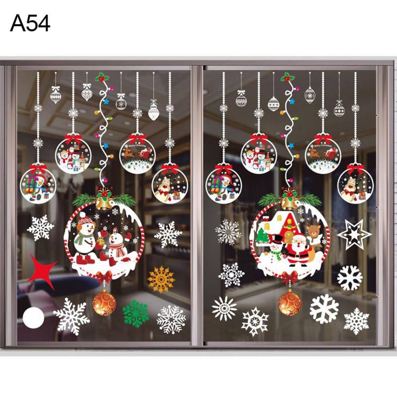 Puntos Home Weihnachtsdekoration, Wand, Fenster, Glas, Weihnachtsaufkleber, Aufkleber, Aufnäher, Dekor A54# von Joom DACH