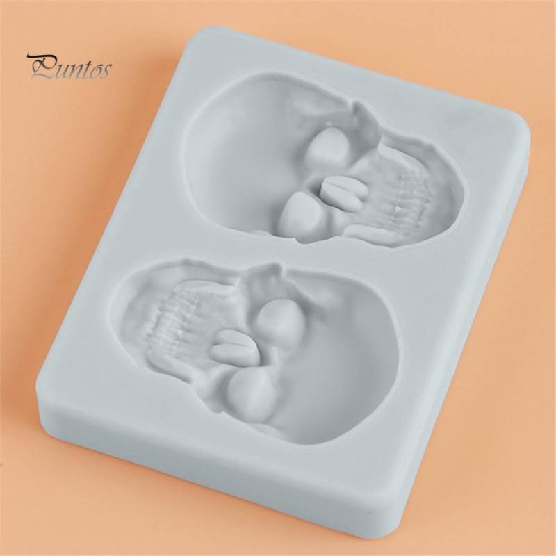 Puntos Silikon 2 Gitter Halloween Totenkopf Form Kuchenform Schokolade Fondant Backwerkzeug rosa von Joom DACH