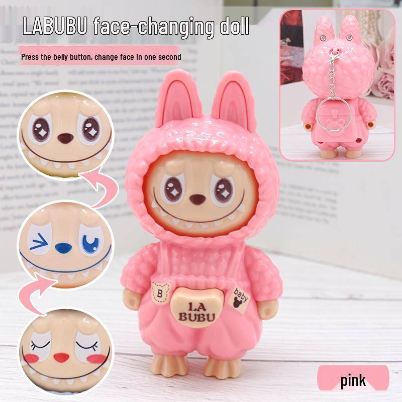 Puppe mit wechselndem Gesicht Anhänger - Trendiges Stressabbau Schlüsselanhänger Spielzeug für Männer, Frauen und Kinder von Joom DACH