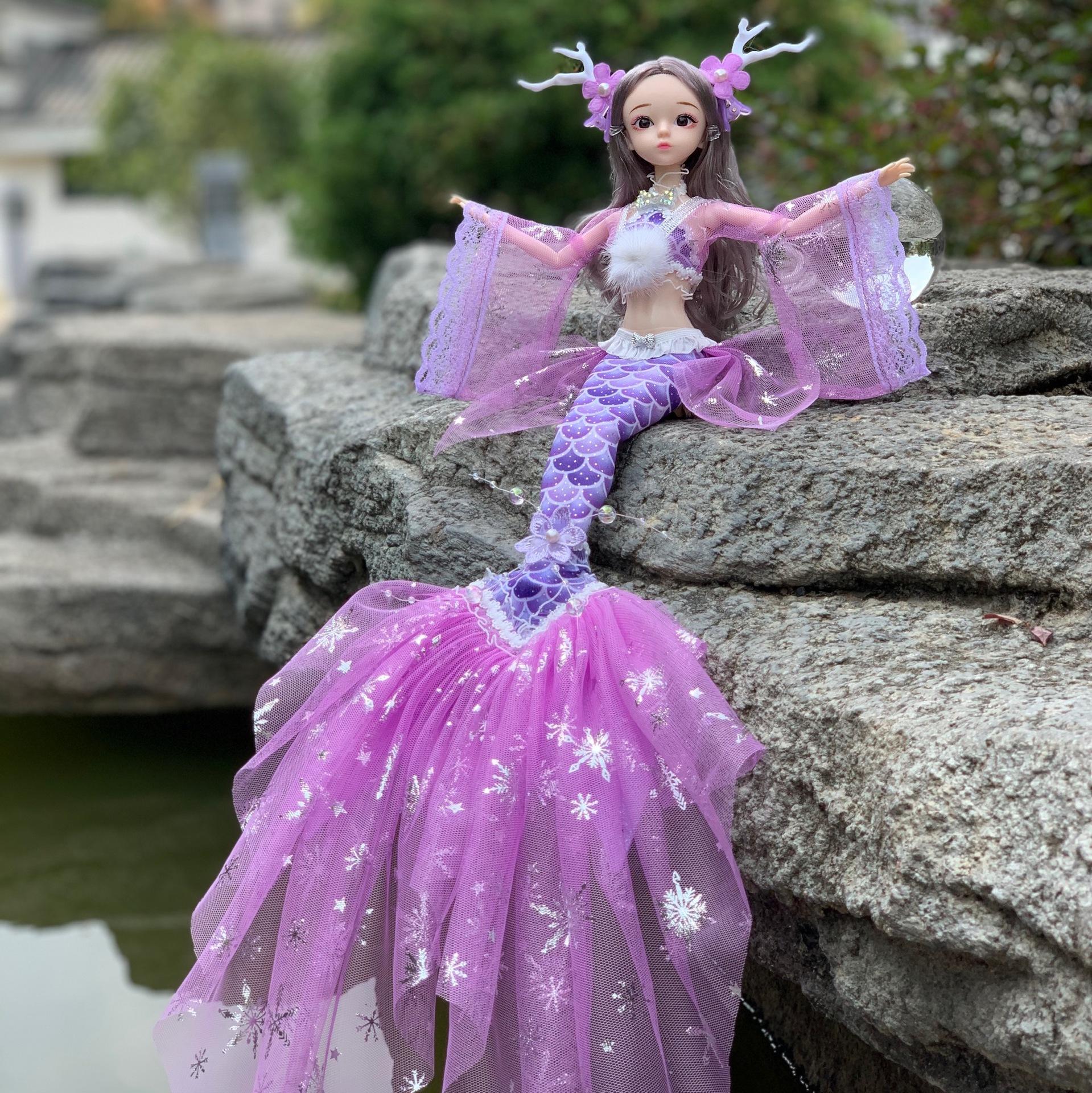 Puppen Lebendiger Ausdruck Wunderschönes Kleid Sammlerstück 45 cm Puppe mit Meerjungfrauenkleid als Dekoration Mädchen Kinderpuppengeschenk von Joom DACH