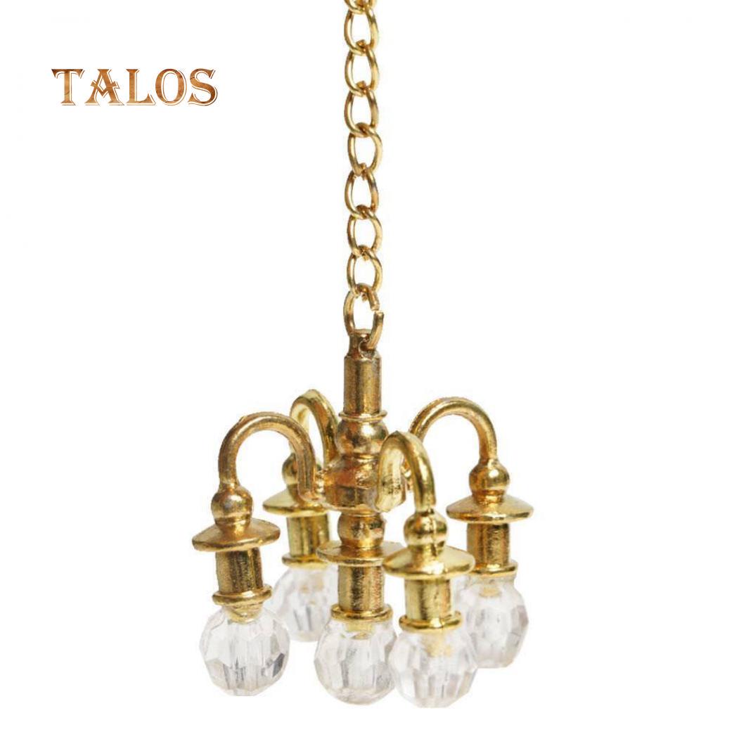 Puppenhaus Miniaturmöbel 1:12 Puppenhaus Zubehör Mini Lampe Kronleuchter Spielzeug für alle Altersgruppen bronze von Joom DACH
