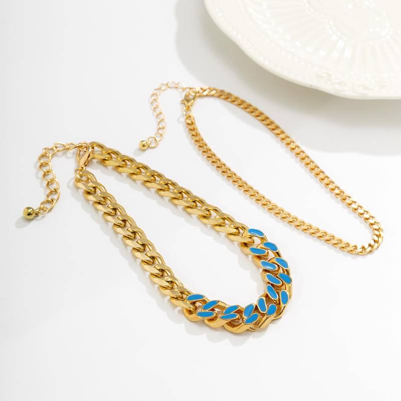 Purui Neue Mode Chunky Metall Kette Fußkettchen Für Frauen Männer Tropft Öl Gold Farbe Kubanischen Fuß Armband Punk Hip Hop Rock schmuck 22CM von Joom DACH