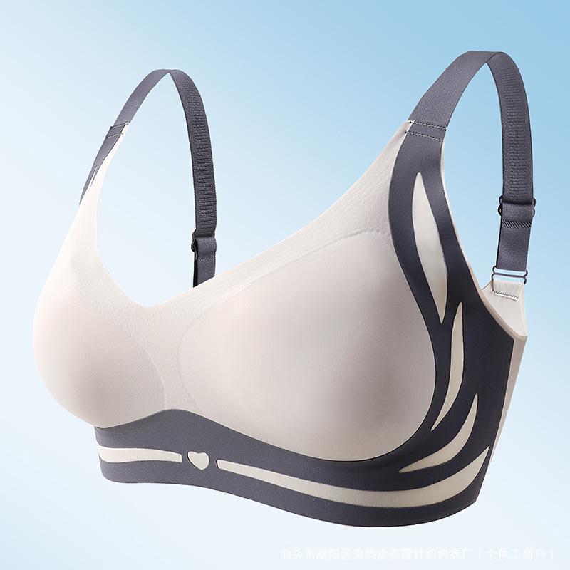 Push-Up-BH Unsichtbarer Komfort Nahtloser Bralette-BH mit verstellbaren Trägern Bügelloser Büstenhalter-BH für Damen L grau von Joom DACH