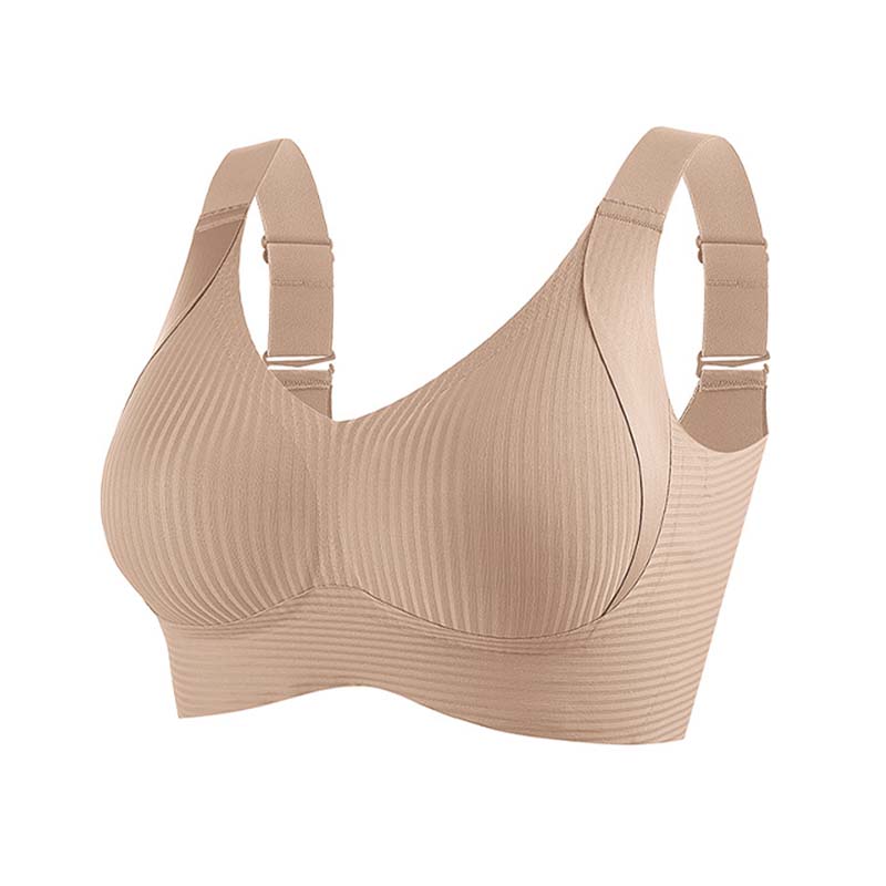 Push-Up-BH für Damen, nahtlose Unterwäsche, bügelloses Bralette, einfache, einfarbige BHs, Damen-Büstenhalter 34AB-42AB 2XL beige von Joom DACH