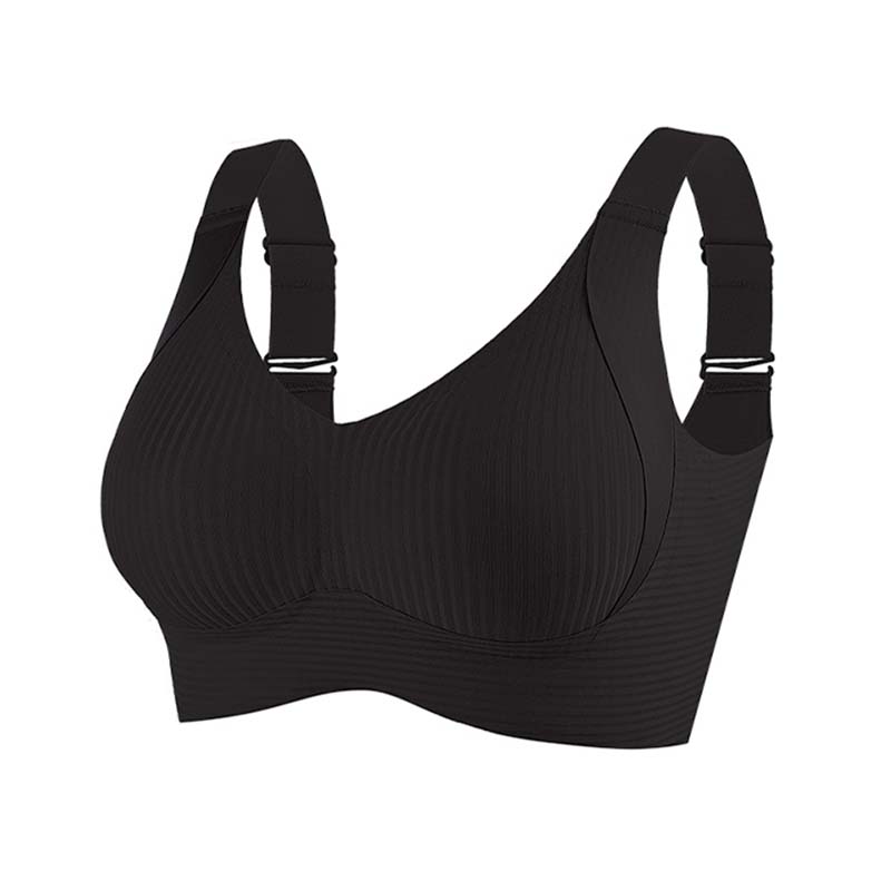 Push-Up-BH für Damen, nahtlose Unterwäsche, bügelloses Bralette, einfache, einfarbige BHs, Damen-Büstenhalter 34AB-42AB L schwarz von Joom DACH