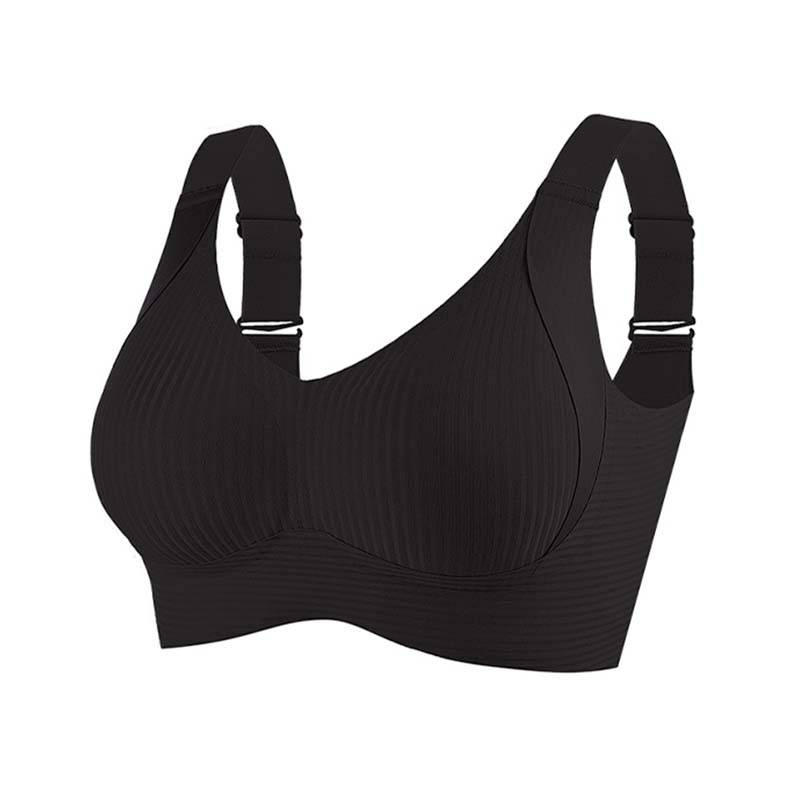 Push-Up-BH für Damen, nahtlose Unterwäsche, bügelloses Bralette, einfache, einfarbige BHs, Damen-Büstenhalter 34AB-42AB L schwarz von Joom DACH