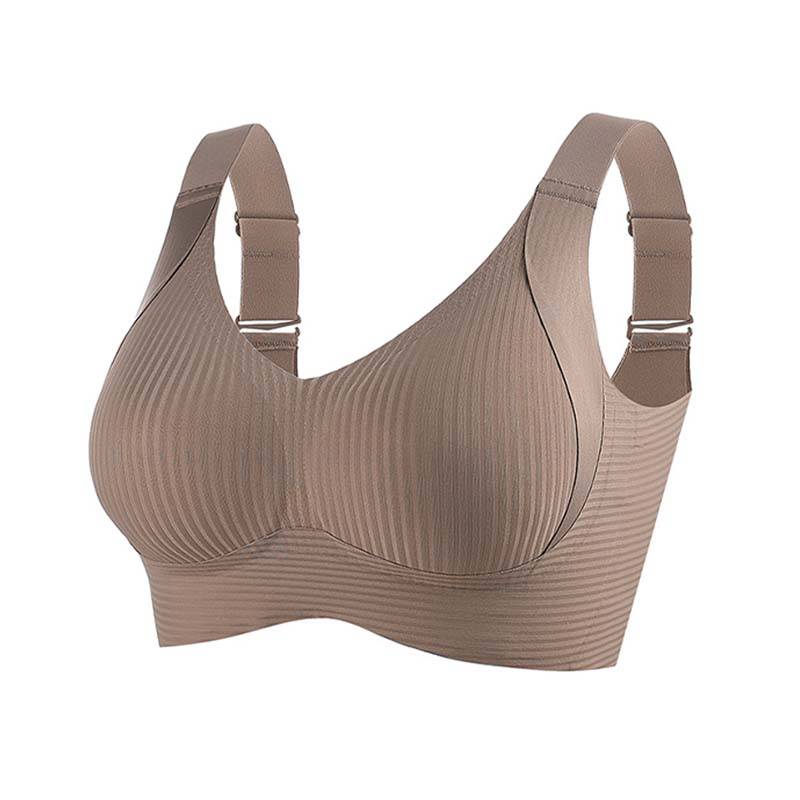 Push-Up-BH für Damen, nahtlose Unterwäsche, bügelloses Bralette, einfache, einfarbige BHs, Damen-Büstenhalter 34AB-42AB M kaffeebraun von Joom DACH