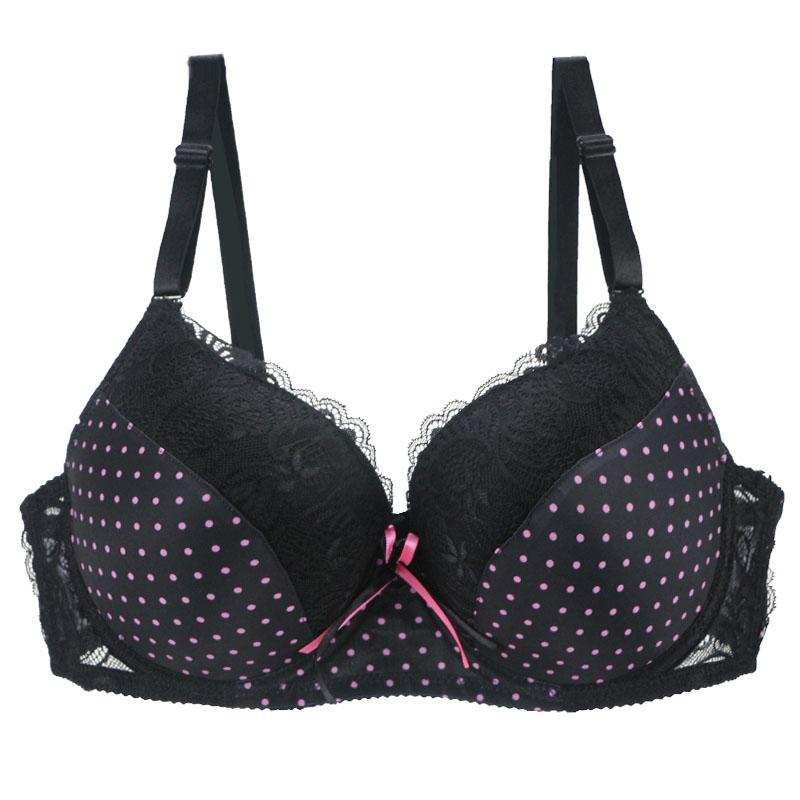 Push-Up-BHs 34/75 36/80 38/85 40/90 42/95 44/100 BCDE Unterwäsche für Frauen Spitze Dot Dessous 100B schwarz von Joom DACH