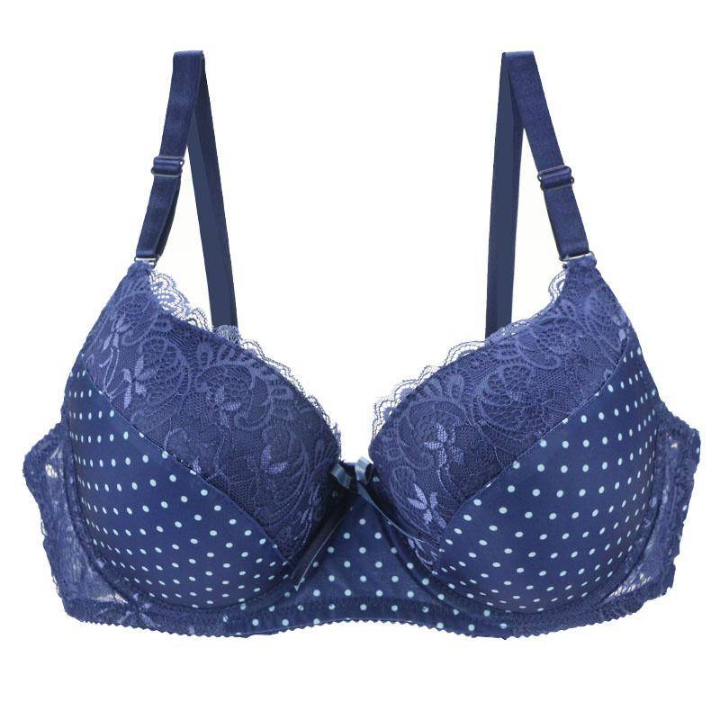 Push-Up-BHs 34/75 36/80 38/85 40/90 42/95 44/100 BCDE Unterwäsche für Frauen Spitze Dot Dessous 100C blau von Joom DACH