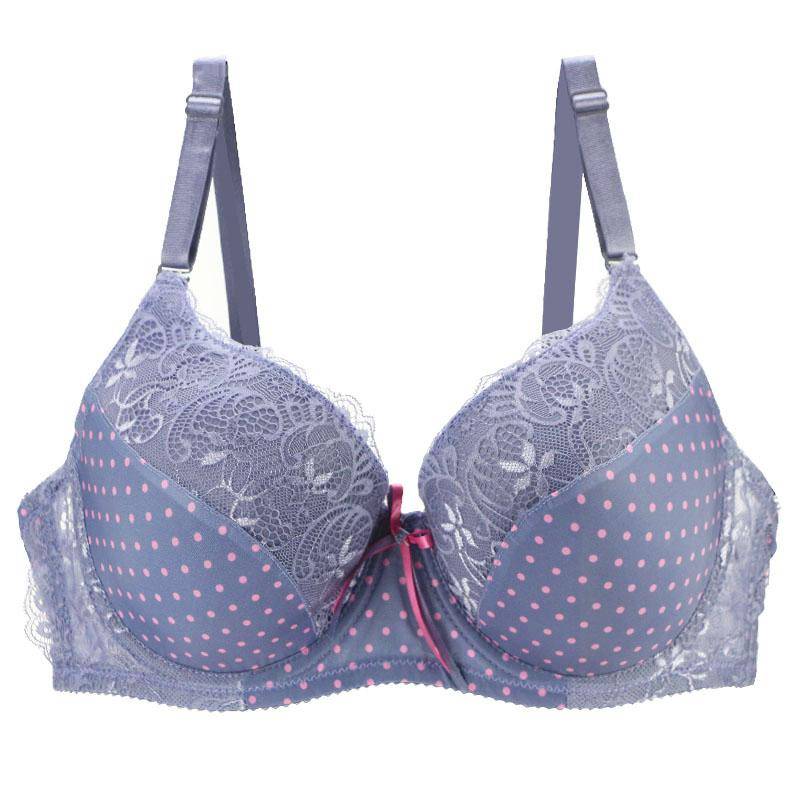 Push-Up-BHs 34/75 36/80 38/85 40/90 42/95 44/100 BCDE Unterwäsche für Frauen Spitze Dot Dessous 95B violett von Joom DACH
