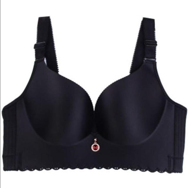 Push-Up-BHs für Damen in Übergröße, DE, drahtfrei, Bralette, dünne sexy Unterwäsche, Dessous, Push-Up-BH in Übergröße für Damen 50/115D schwarz von Joom DACH