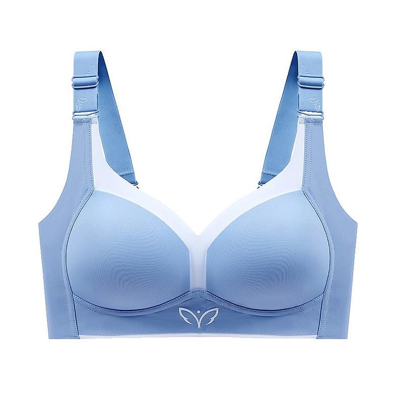 Push-up-BHs für Damen, Übergröße, nahtloser BH, kabelloser Büstenhalter, leicht gefüttert, vollständig bedeckender BH, Dessous, CDE-Cup 40D blau von Joom DACH