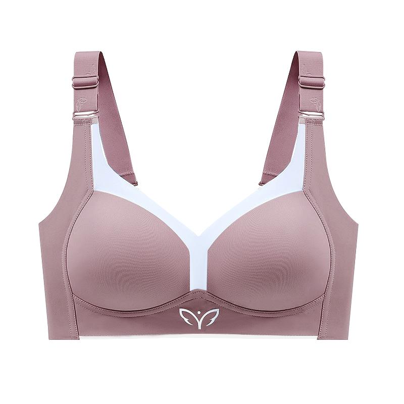 Push-up-BHs für Damen, Übergröße, nahtloser BH, kabelloser Büstenhalter, leicht gefüttert, vollständig bedeckender BH, Dessous, CDE-Cup 44C violett von Joom DACH
