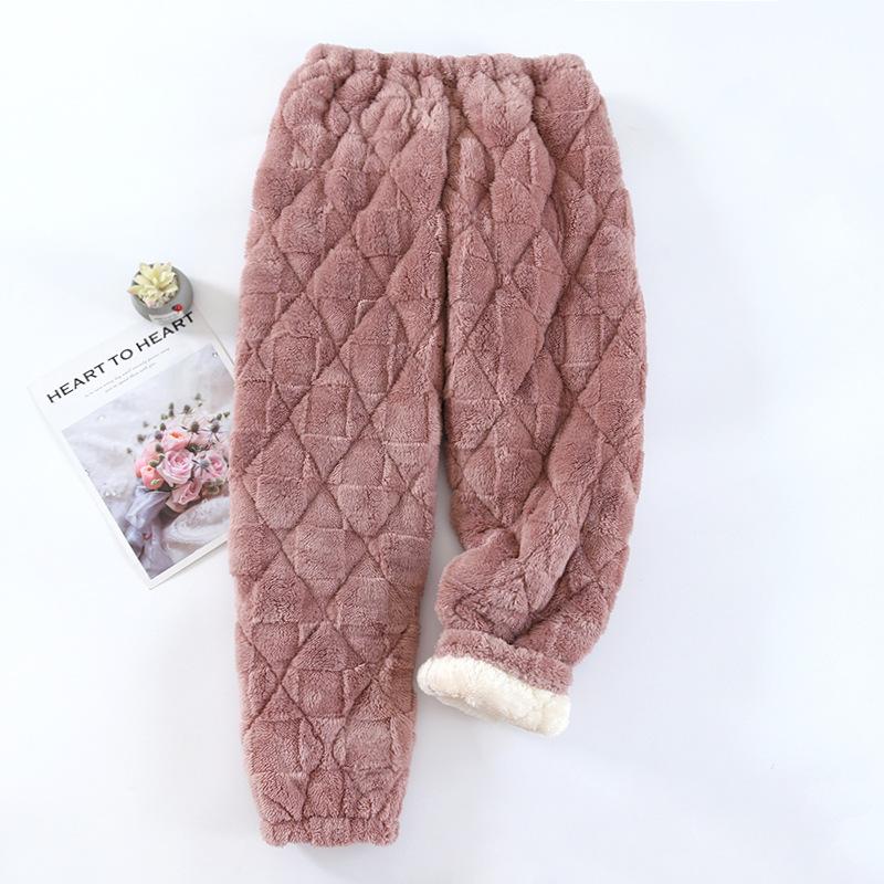 Pyjama-Set aus baumwollgepolstertem Korallenfleece mit Übergröße, Flanell-Pyjama-Set für den Winter, verdickte Kapuze, langer Bademantel für Damen 3XL von Joom DACH
