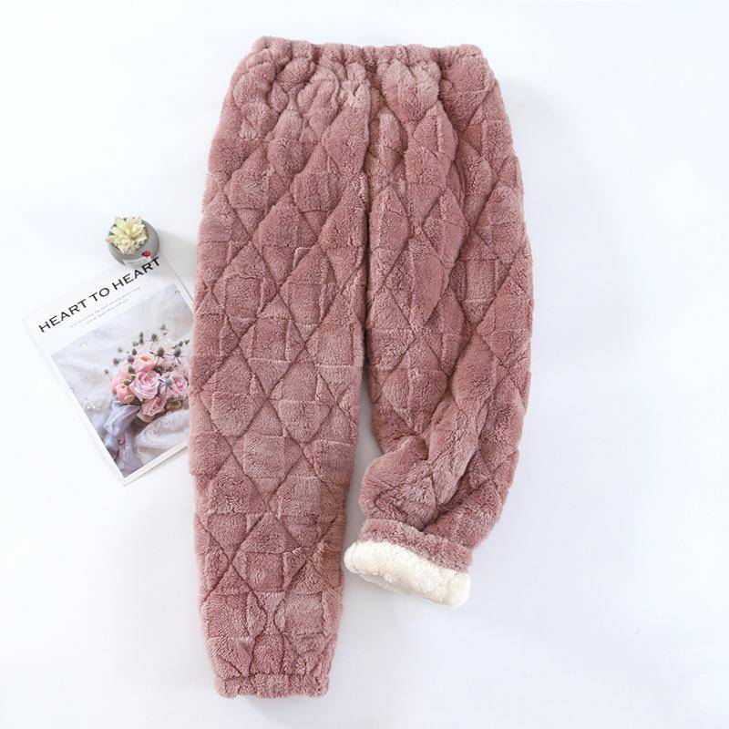Pyjama-Set aus baumwollgepolstertem Korallenfleece mit Übergröße, Flanell-Pyjama-Set für den Winter, verdickte Kapuze, langer Bademantel für Damen 3XL von Joom DACH