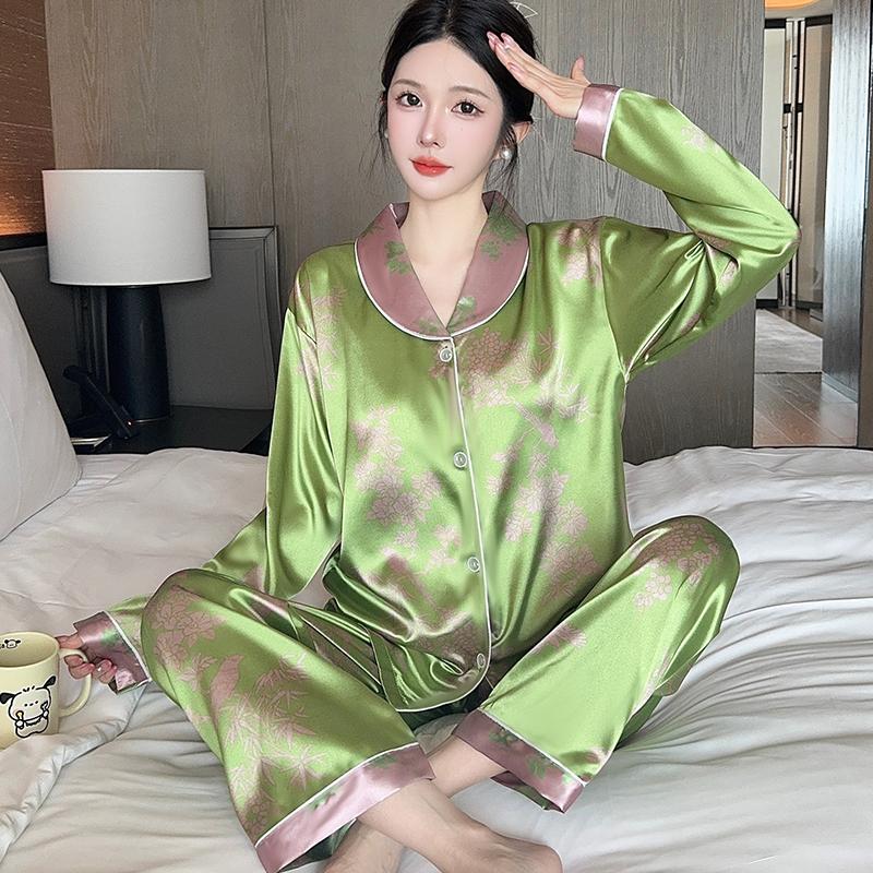 Pyjamas Damen Langarm Pyjamas Pyjama Anzug Blumendruck Hochwertiger Pyjama Kann Draußen Als Hausanzug Getragen Werden M von Joom DACH