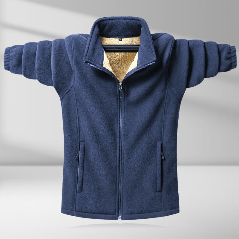 QICED Fleece Herren Herbst Winter Fleece Einfarbig Jacke Reißverschluss Oben Dicker Mantel Wintermantel XXXL von Joom DACH