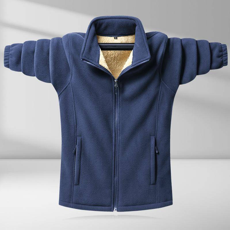 QICED Fleece Herren Herbst Winter Fleece Einfarbig Jacke Reißverschluss Oben Dicker Mantel Wintermantel XXXL von Joom DACH