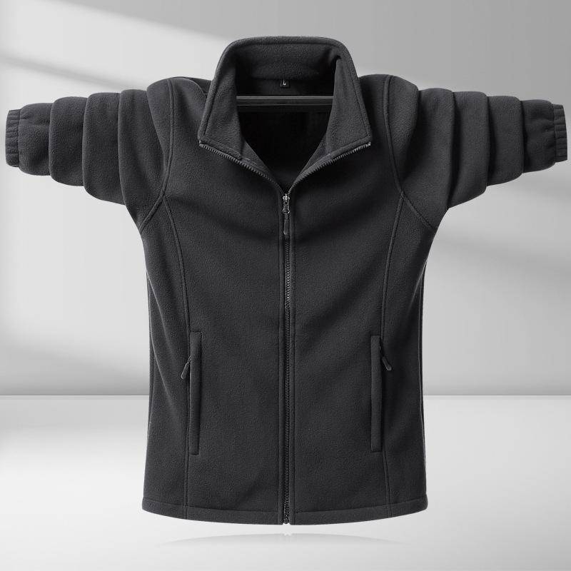 QICED Fleece Herren Herbst Winter Fleece Einfarbig Jacke Reißverschluss Oben Dicker Mantel Wintermantel XXXL von Joom DACH