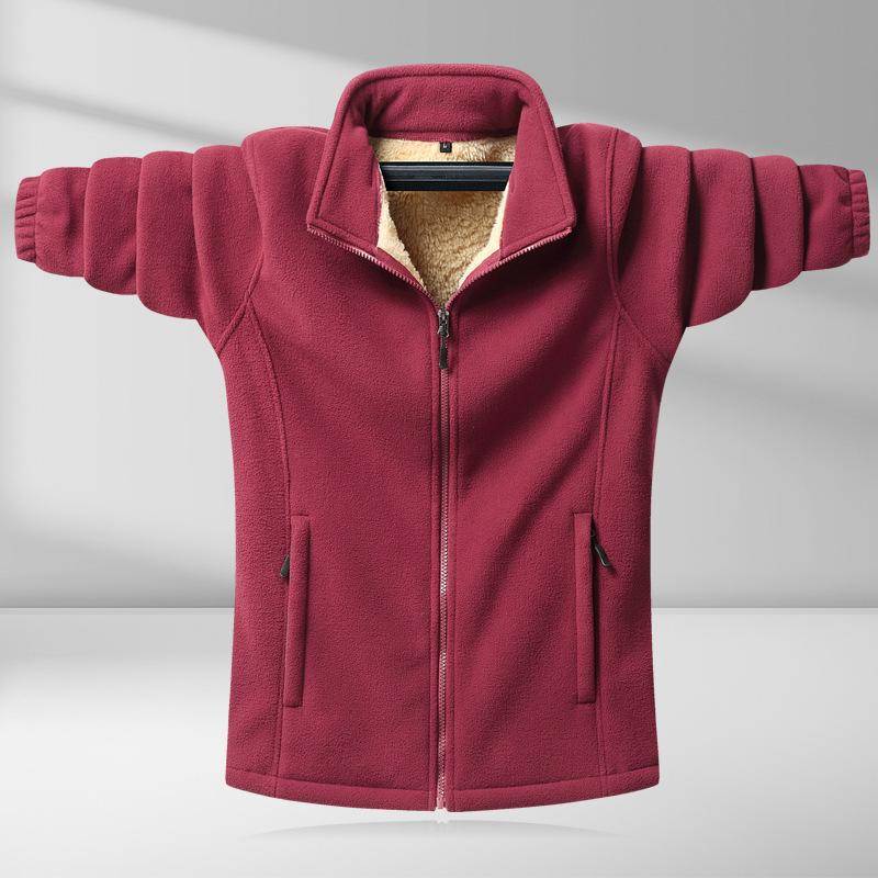 QICED Fleece Herren Herbst Winter Fleece Einfarbig Jacke Reißverschluss Oben Dicker Mantel Wintermantel XXXXXL von Joom DACH