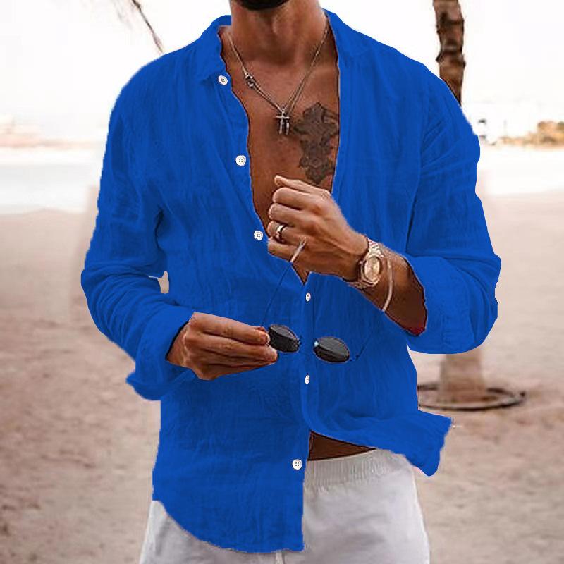 QICED Hemd Herren Einfarbig Locker Einreihig Revers Baumwolle Leinen Langarm Bluse Hemd XXXXXL königsblau QICED Hemd Herren Einfarbig Locker Einreihig Revers Baumwolle Leinen Langarm Bluse Hemd XXXXXL königsblau von Joom DACH