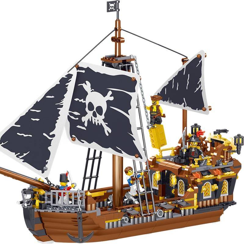 QL1800 Pieares Piratenboot Bausteine Ziegel Modell Kind Lernspielzeug von Joom DACH
