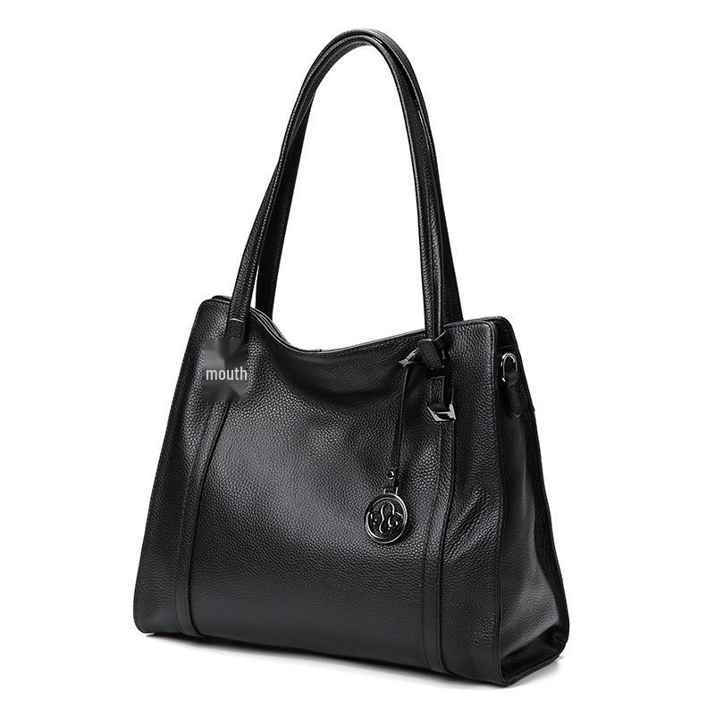Qian Dian Damen 2025 Mode Echtes Leder Große Kapazität Rindsleder Schulter Umhängetasche von Joom DACH