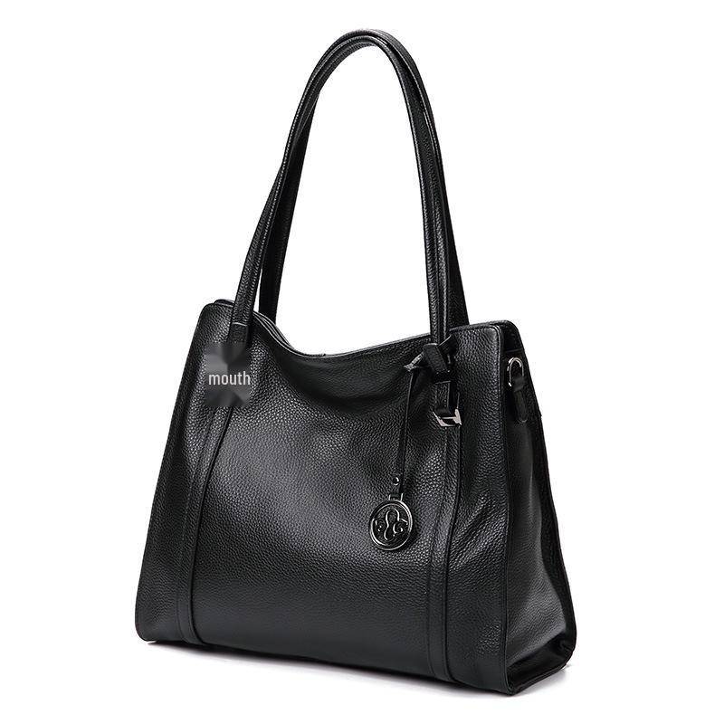 Qian Dian Damen 2025 Mode Echtes Leder Große Kapazität Rindsleder Schulter Umhängetasche von Joom DACH