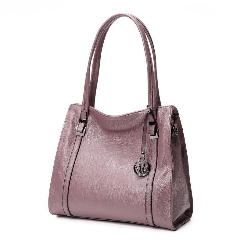 Qian Dian Damen 2025 Mode Echtes Leder Große Kapazität Rindsleder Schulter Umhängetasche von Joom DACH