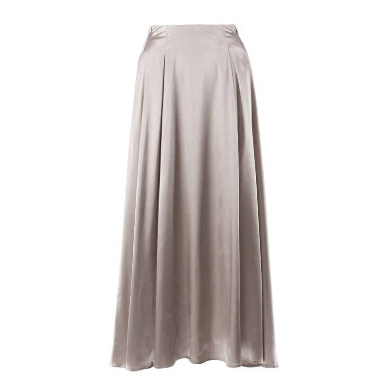 Qooth Frauen Temperament Satin A-linie Dünne Rock Elegante Elastische Taille Langen Rock Für Frühling Sommer QT2223 von Joom DACH